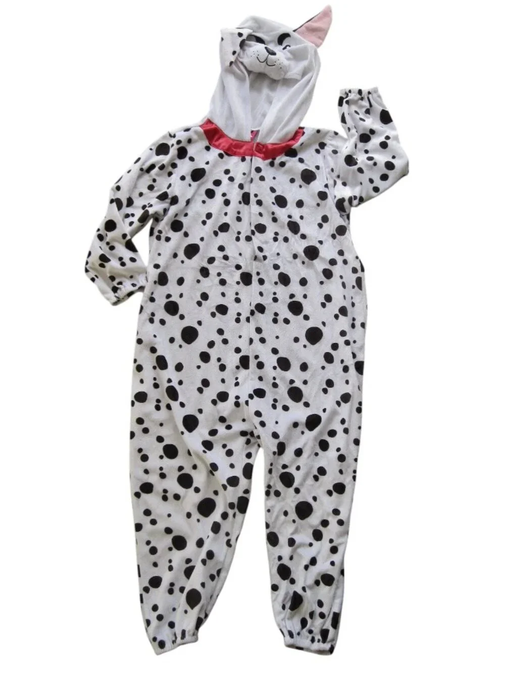 Dalmatian Dog Costume Child Size M 8-10 Puppy White w Black Spots HALLOWEEN